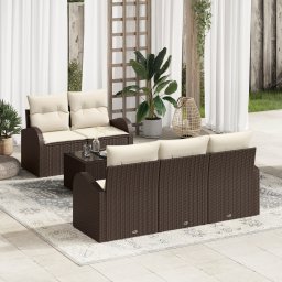 vidaXL Tuin Sofa Set 6 st Bruin poly rattan