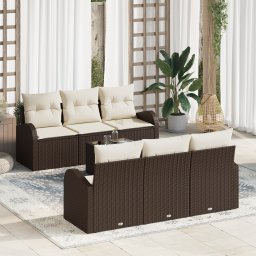 vidaXL Tuin Sofa Set 7 st Bruin poly rattan