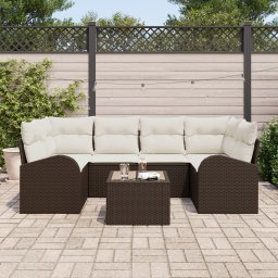 vidaXL Tuin Sofa Set 7 st Bruin poly rattan