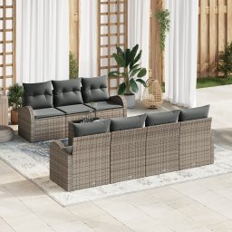 vidaXL Tuin Sofa Set 8 st Grijs poly rattan