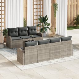 vidaXL Tuin Sofa Set 8 st Lichtgrijs poly rattan