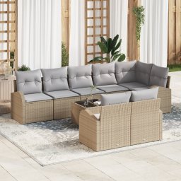 vidaXL Tuin Sofa Set 9 st 8-Aantal zitplaatsen Beige en Grijs