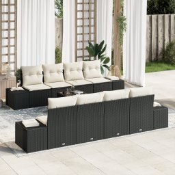 vidaXL Tuin Sofa Set 7 st Zwart en Crème poly rattan