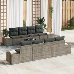 vidaXL Tuin Sofa Set 7 st Grijs poly rattan