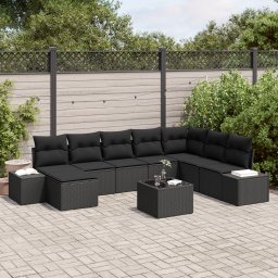 vidaXL Tuin Sofa Set 9 st poly rattan
