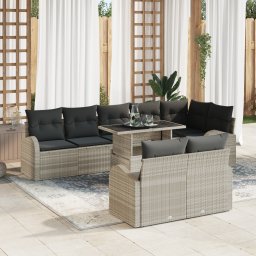 vidaXL Tuin Sofa Set 9 st Lichtgrijs poly rattan