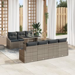 vidaXL Tuin Sofa Set 8 st Grijs poly rattan