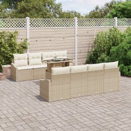 vidaXL Tuin Sofa Set 7 st Beige en Crème poly rattan