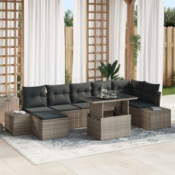 vidaXL Tuin Sofa Set 8 st Grijs poly rattan