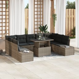 vidaXL Tuin Sofa Set 10 st Grijs poly rattan