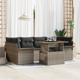 vidaXL Tuin Sofa Set 7 st Grijs