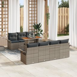 vidaXL Tuin Sofa Set 8 st Grijs
