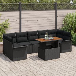 vidaXL Tuin Sofa Set 8 st Zwart