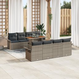 vidaXL Tuinbankenset 7 st Grijs poly rattan