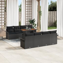 vidaXL Tuinbankenset 7 st Zwart poly rattan