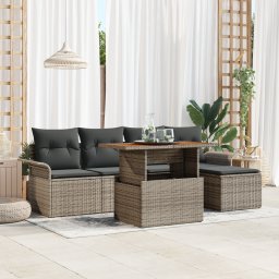 vidaXL Tuin Sofa Set 6 st Grijs