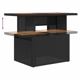 vidaXL Tuinbankenset 9 st Zwart en Crème poly rattan