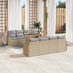 vidaXL Tuin Sofa Set 7 st beige en lichtgrijs