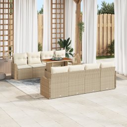 vidaXL Tuin Sofa Set 7 st beige en crèmekleurig