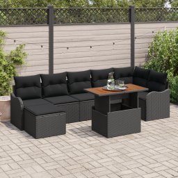 vidaXL Tuin Sofa Set 8 st Zwart