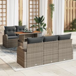 vidaXL Tuin Sofa Set 6 st Grijs