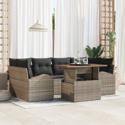 vidaXL Tuin Sofa Set 7 st Grijs