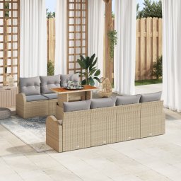 vidaXL Tuin Sofa Set 8 st beige en lichtgrijs