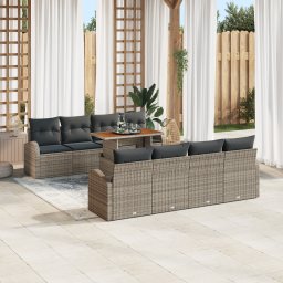 vidaXL Tuin Sofa Set 7 st Grijs