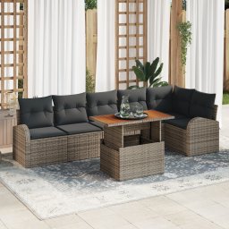 vidaXL Tuin Sofa Set 7 st Grijs