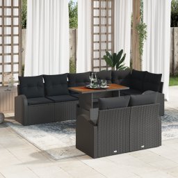vidaXL Tuin Sofa Set 9 st Zwart