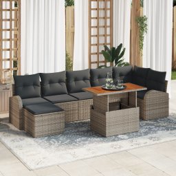 vidaXL Tuin Sofa Set 8 st Grijs