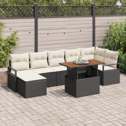 vidaXL Tuinbankenset 8 st Zwart en Crème