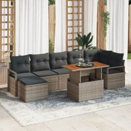 vidaXL Tuinbankenset 8 st Grijs en Bruin