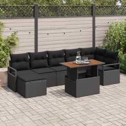 vidaXL Tuinbankenset 8 st Zwart en Bruin