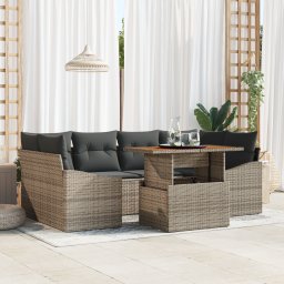 vidaXL Tuinbankenset 7 st Grijs en Bruin