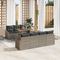 vidaXL Tuinbankenset 8 st Grijs en Bruin