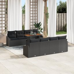 vidaXL Tuinbankenset 9 st Zwart en Bruin