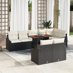 vidaXL Tuin Sofa Set 9 st Zwart en Crème