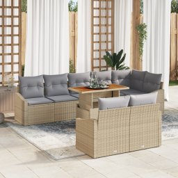 vidaXL Tuin Sofa Set 9 st Beige en Grijs