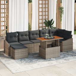 vidaXL Tuinbankenset 8 st Grijs en Bruin