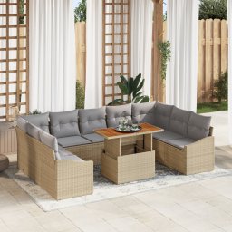 vidaXL Tuinbankenset 10 st Beige en Grijs