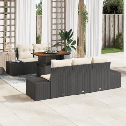 vidaXL Tuinbankenset 6 st Zwart en Crème