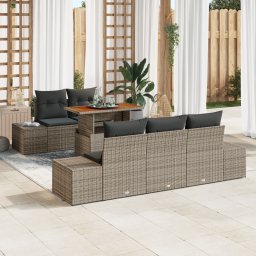 vidaXL Tuinbankenset 6 st Grijs en Bruin
