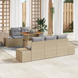 vidaXL Tuinbankenset 6 st Beige en Grijs