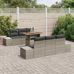 vidaXL Tuinbankenset 7 st Grijs 100 x 55 x 73 cm poly rattan