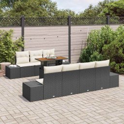 vidaXL Tuinbankenset 8 st Zwart 100 x 55 x 73 cm poly rattan