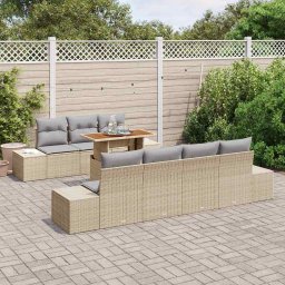 vidaXL Tuinbankenset 8 st Beige 100 x 55 x 73 cm poly rattan