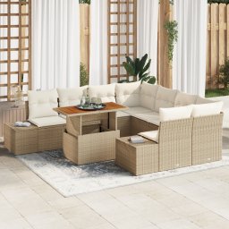 vidaXL Tuinbankenset 9 st Beige en Crème