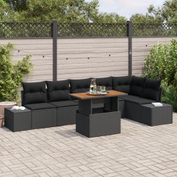 vidaXL Tuinbankenset 7 st Zwart en Bruin