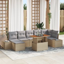 vidaXL Tuin Sofa Set 8 st Beige en Grijs